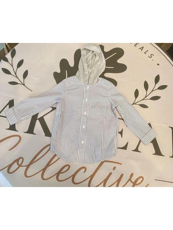 Lucky Brand Other - Lucky Brand Boys XS Striped Button-Down Shirt with Attached Hood